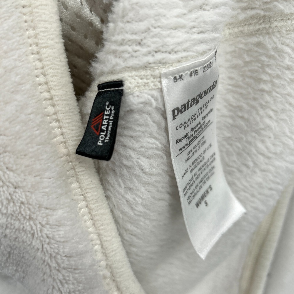 Patagonia Pullover Retool Snap-T Womens Small Polartec Pocket White Raw Linen - Picture 9 of 16